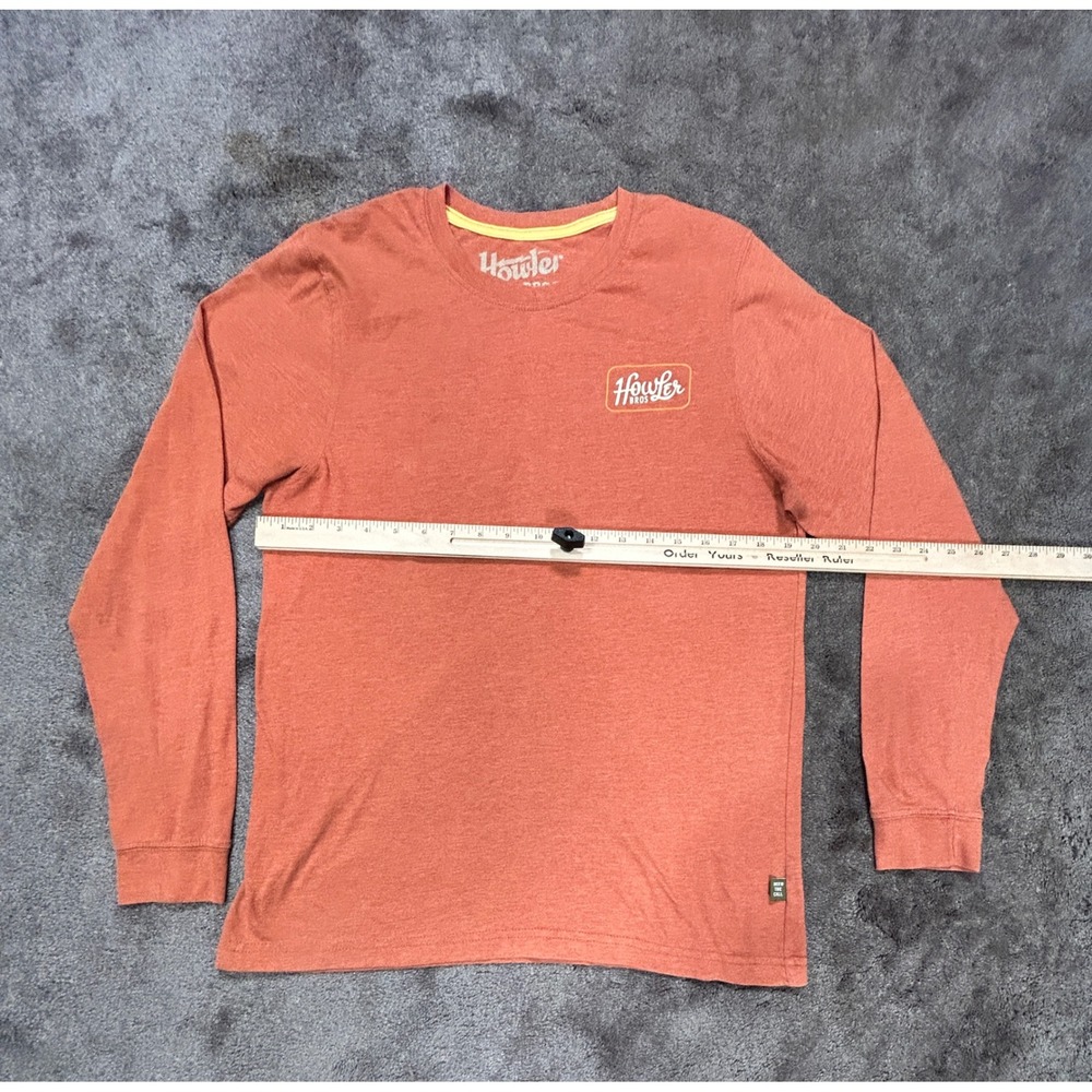 Howler Brothers Long Sleeve T-Shirt Mens Medium Orange Heather Graphic Austin TX - Picture 3 of 11